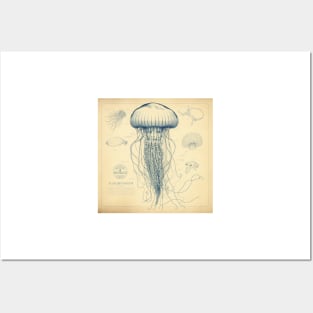 Vintage Jellyfish IV Posters and Art